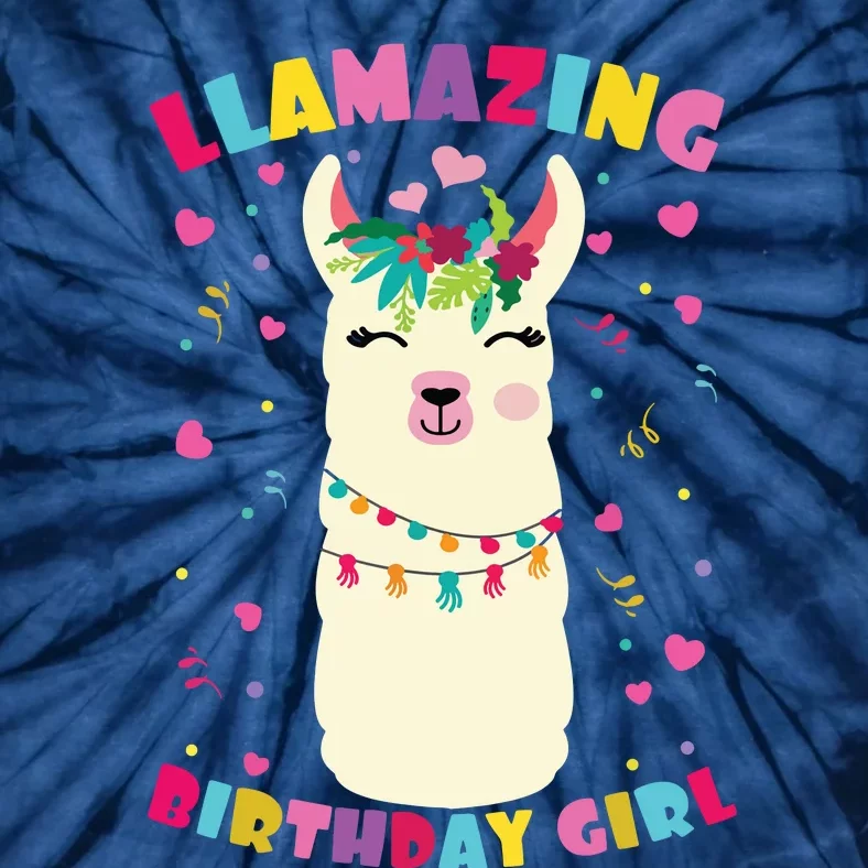 Llamazing Birthday Girl Cute Llama Alpaca Tie-Dye T-Shirt