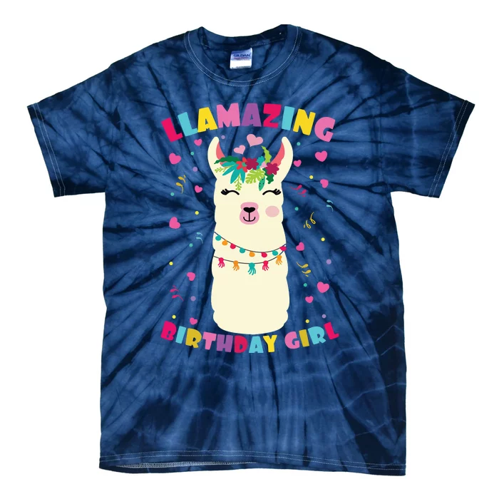 Llamazing Birthday Girl Cute Llama Alpaca Tie-Dye T-Shirt