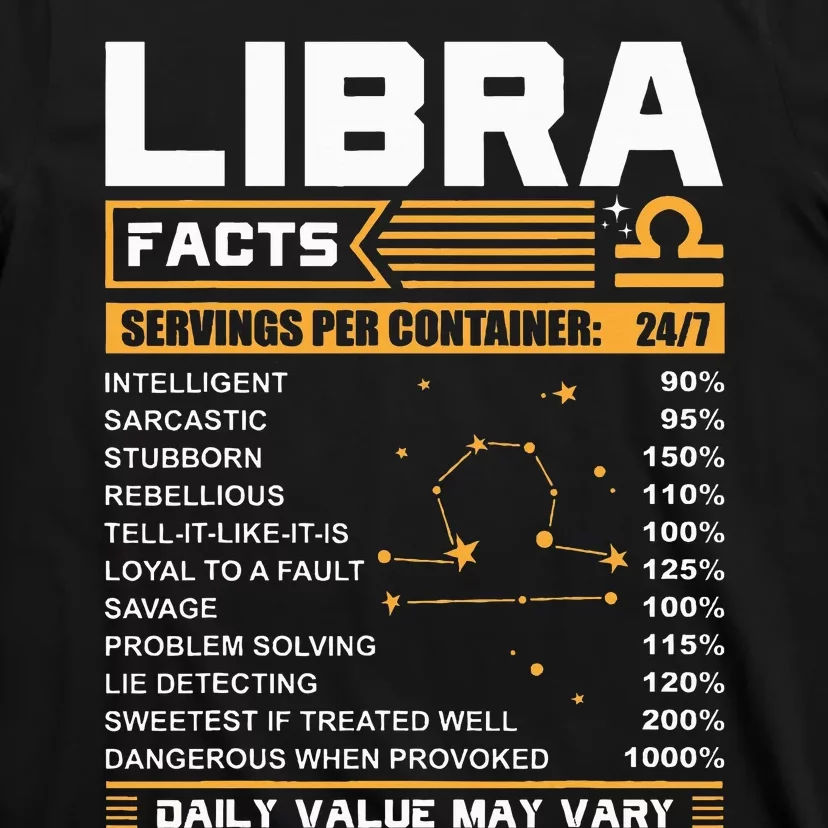 Libra Birthday Gifts Libra Facts Funny T-Shirt