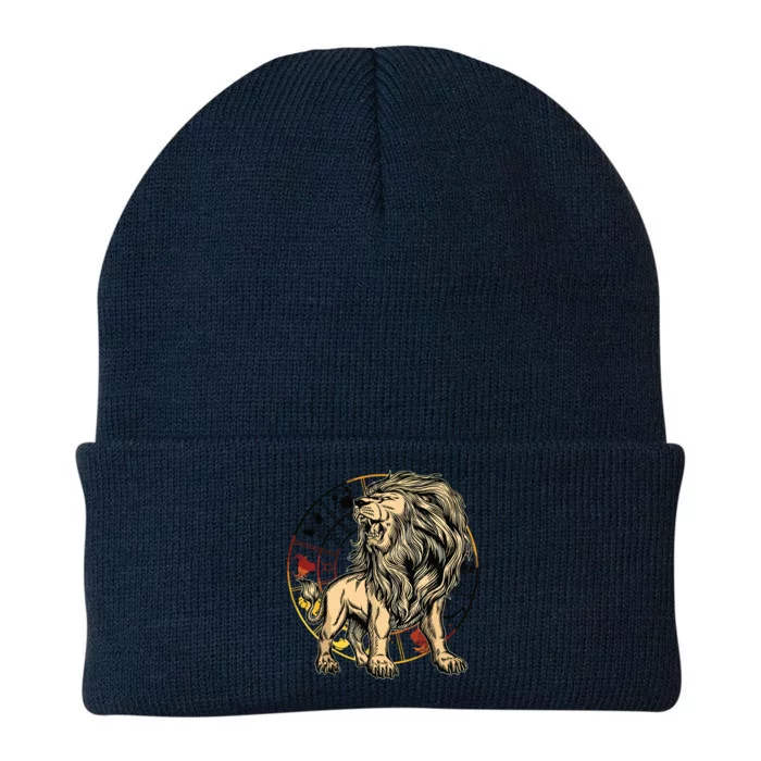 Leo Birthday Gift Born In July August Zodiac Leo Knit Cap Winter Beanie