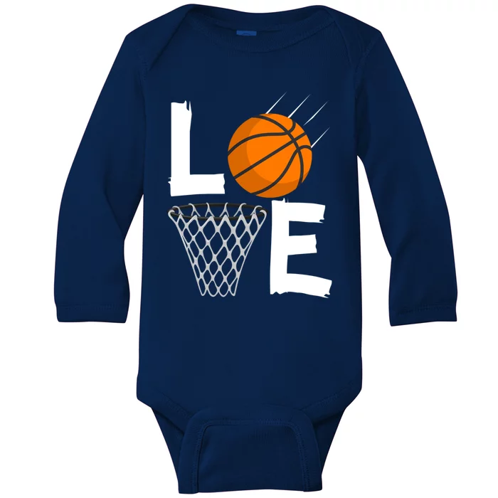 Love Basketball Gift Bball Gift Gift Baby Long Sleeve Bodysuit