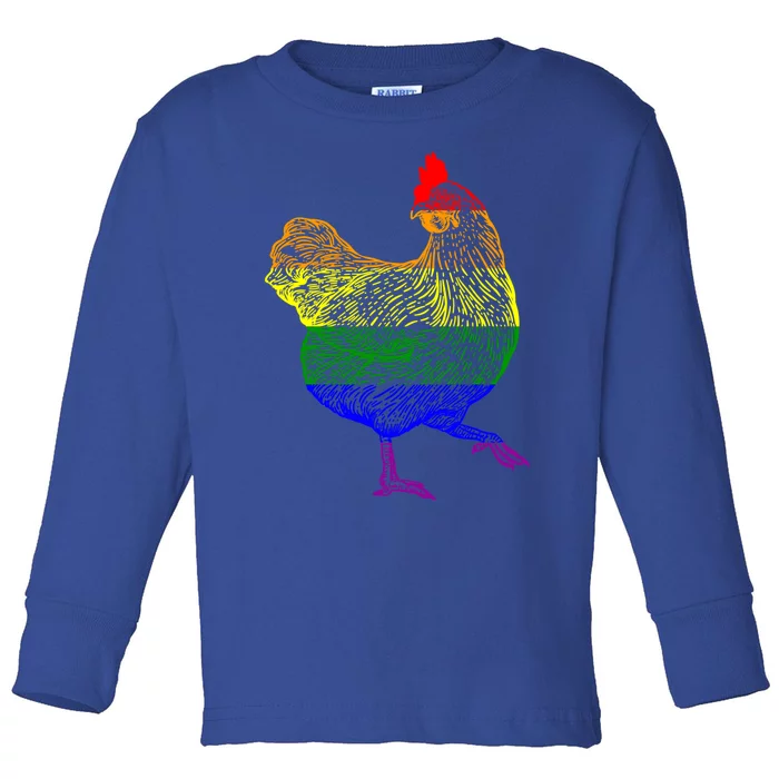 Lesbian Bisexual Gay Lgtb Pride Chicken Lover Cool Gift Toddler Long Sleeve Shirt