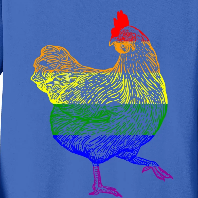 Lesbian Bisexual Gay Lgtb Pride Chicken Lover Cool Gift Kids Long Sleeve Shirt