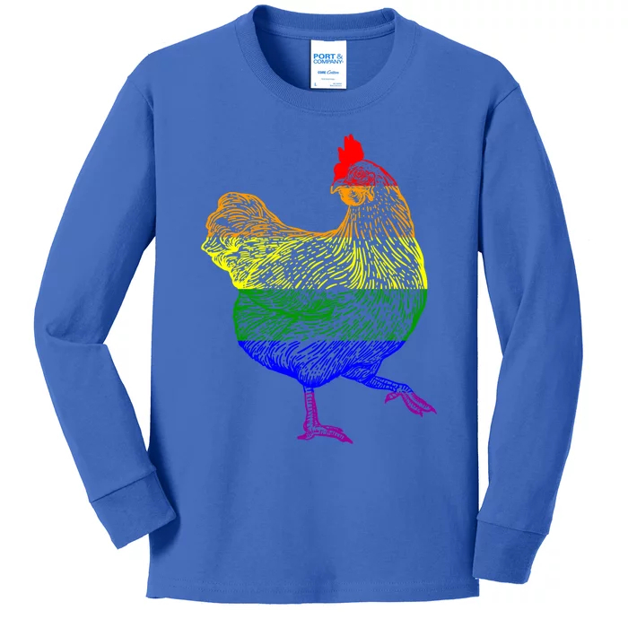 Lesbian Bisexual Gay Lgtb Pride Chicken Lover Cool Gift Kids Long Sleeve Shirt