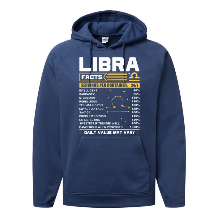 Libra Birthday Gifts Libra Facts Funny Performance Fleece Hoodie