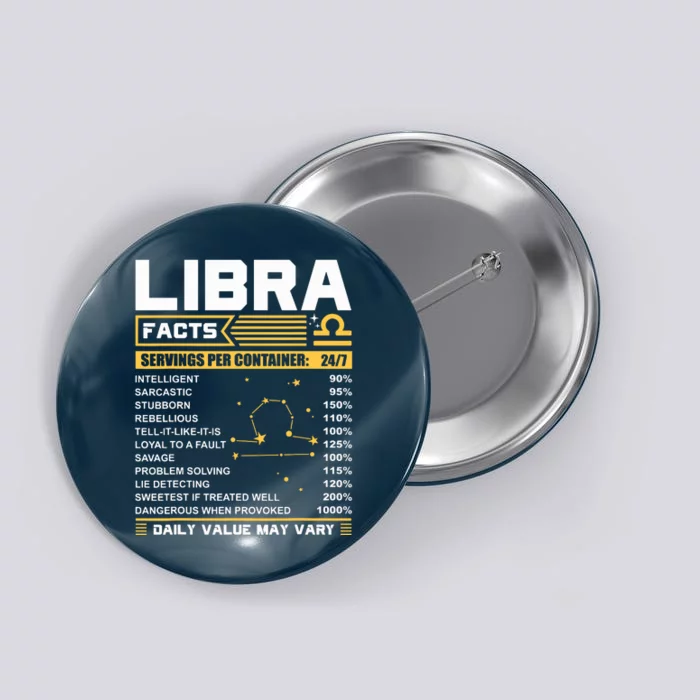 Libra Birthday Gifts Libra Facts Funny Button