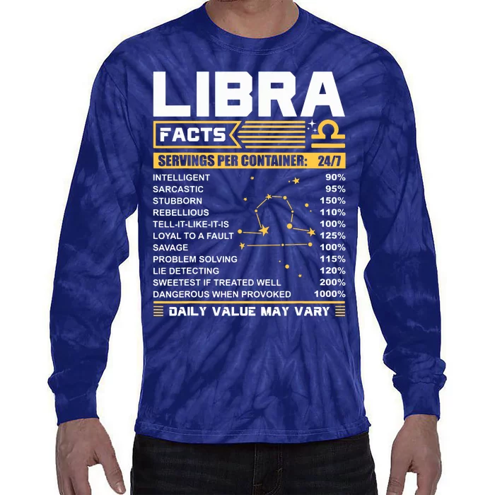 Libra Birthday Gifts Libra Facts Funny Tie-Dye Long Sleeve Shirt