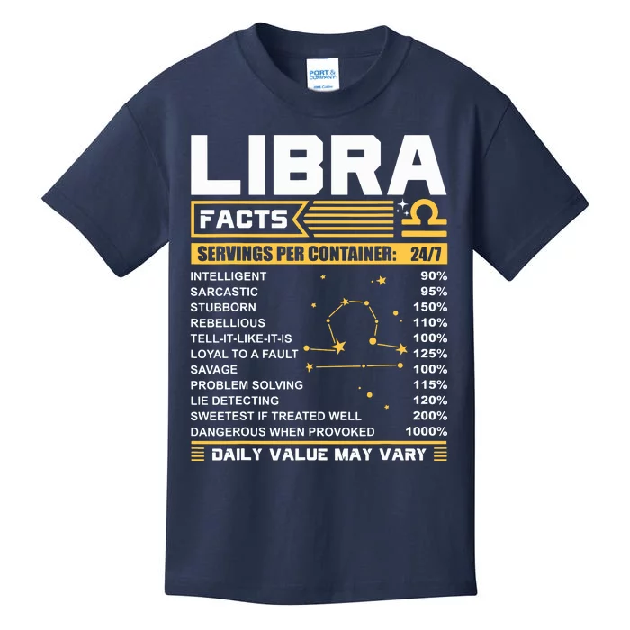 Libra Birthday Gifts Libra Facts Funny Kids T-Shirt