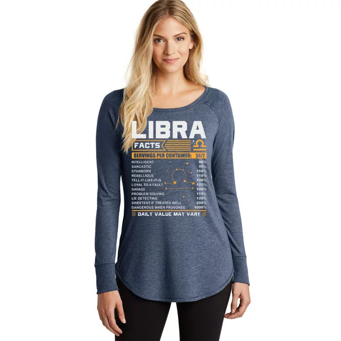 Libra Birthday Gifts Libra Facts Funny Women's Perfect Tri Tunic Long Sleeve Shirt