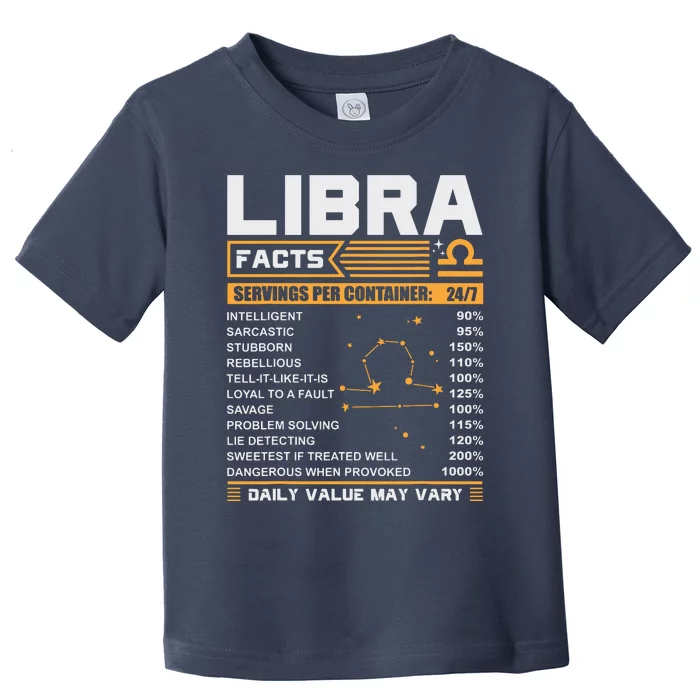 Libra Birthday Gifts Libra Facts Funny Toddler T-Shirt