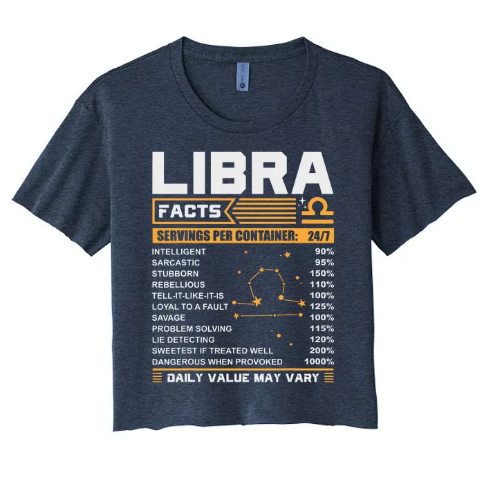 Libra Birthday Gifts Libra Facts Funny Women's Crop Top Tee