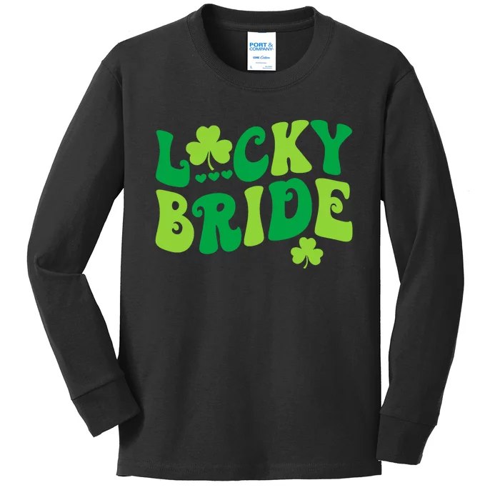 Lucky Bride Groom Couples Matching Wedding St PatrickS Day Kids Long Sleeve Shirt