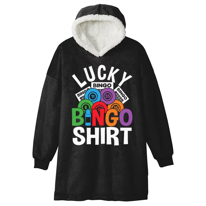 Lucky Bingo Gambling Fun Bingo Lover Design Hooded Wearable Blanket