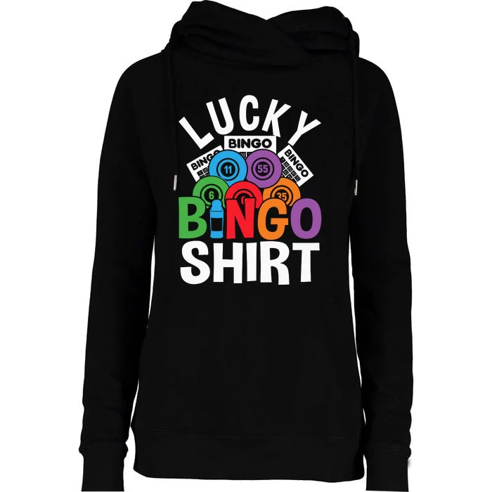 Lucky Bingo Gambling Fun Bingo Lover Design Womens Funnel Neck Pullover Hood