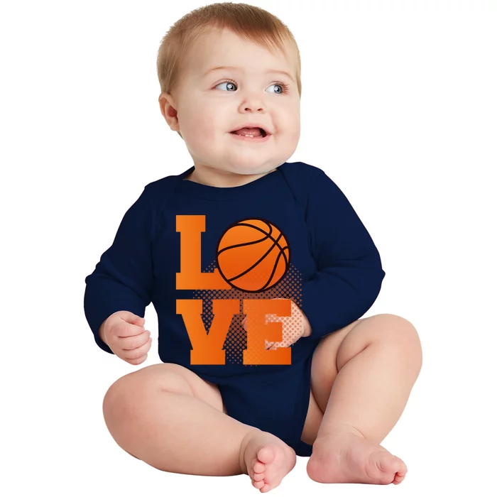 Love Basketball Gift Basketball Gift Baby Long Sleeve Bodysuit