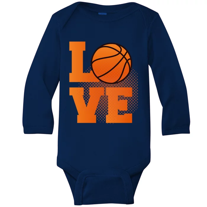 Love Basketball Gift Basketball Gift Baby Long Sleeve Bodysuit