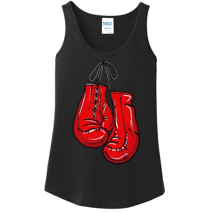 Love Boxing Gloves Illustration Gifts Boxer Gift Ladies Essential Tank