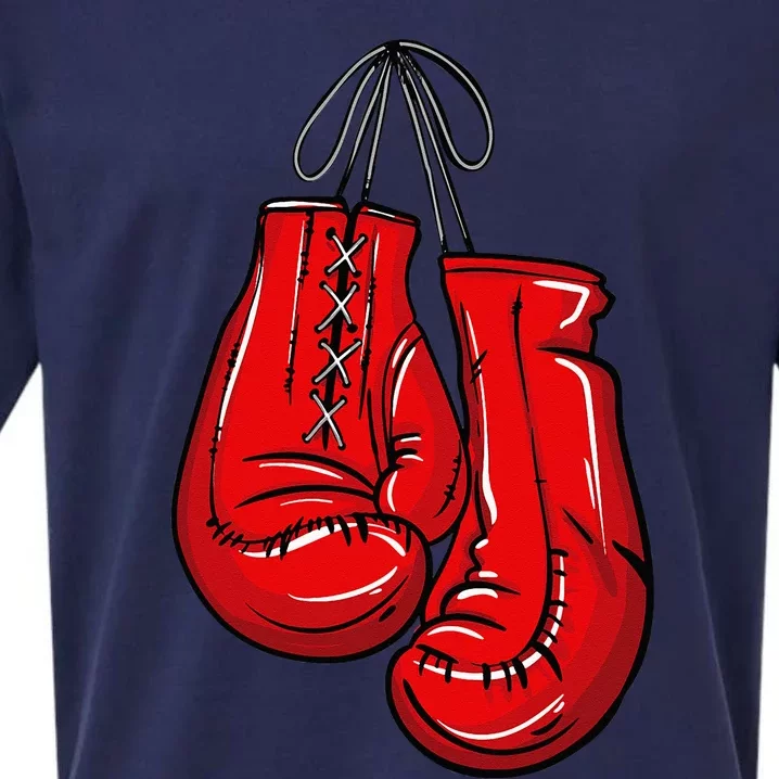 Love Boxing Gloves Illustration Gifts Boxer Gift Sueded Cloud Jersey T-Shirt