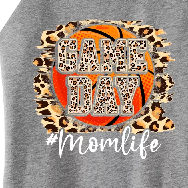 Leopard Basketball Game Vibes Basketball Mom Mothers Day Cute Gift Women’s Perfect Tri Rocker Tank