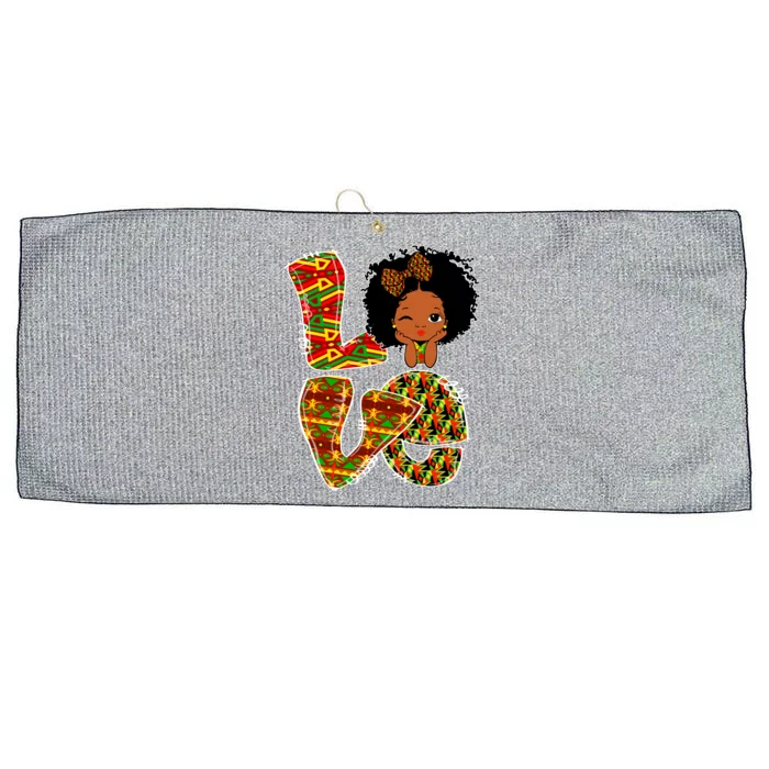 Love Black History Month Juneteenth African American Pride Funny Gift Large Microfiber Waffle Golf Towel