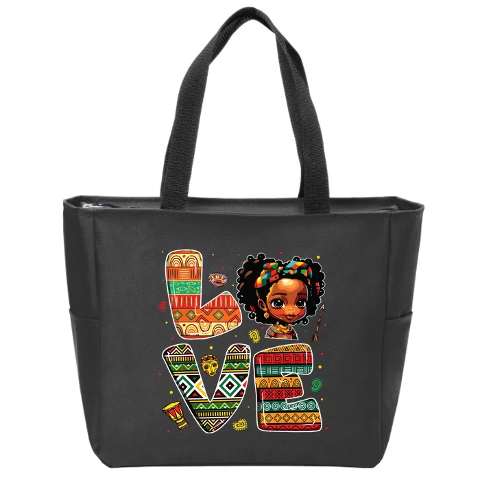 Love Black History Month Strong African Zip Tote Bag