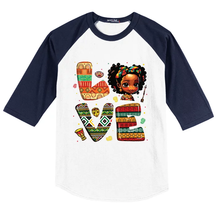 Love Black History Month Strong African Baseball Sleeve Shirt