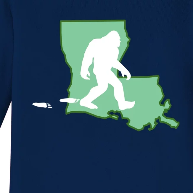 Louisiana Bigfoot Hunter State Gift Baby Long Sleeve Bodysuit