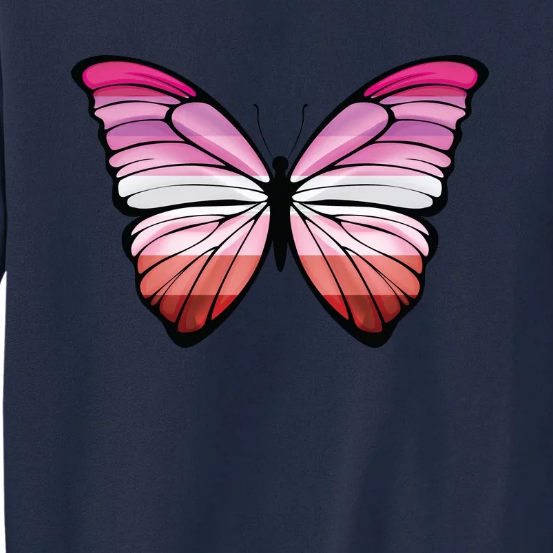 Lesbian Butterfly Hypolimnas Lesbian Pride Flag Tall Sweatshirt