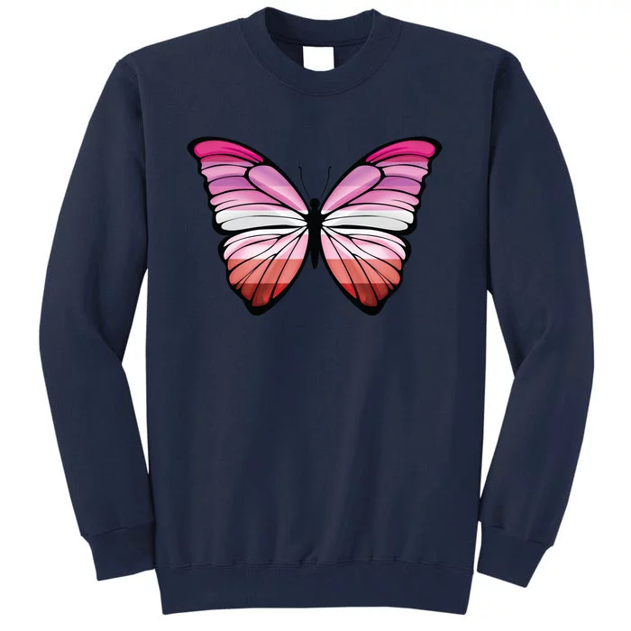 Lesbian Butterfly Hypolimnas Lesbian Pride Flag Tall Sweatshirt