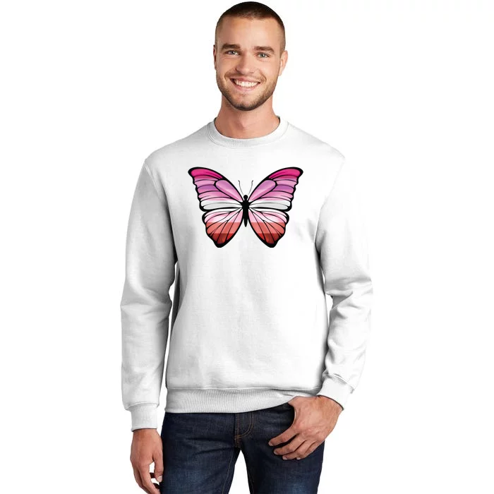 Lesbian Butterfly Hypolimnas Lesbian Pride Flag Sweatshirt