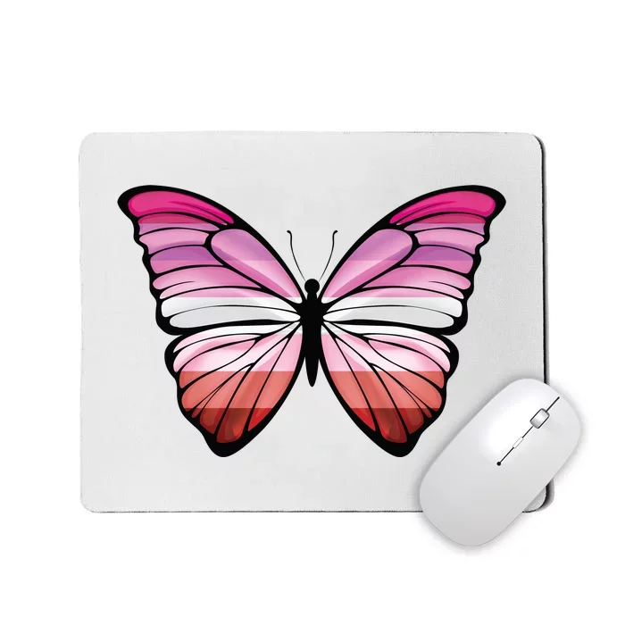 Lesbian Butterfly Hypolimnas Lesbian Pride Flag Mousepad