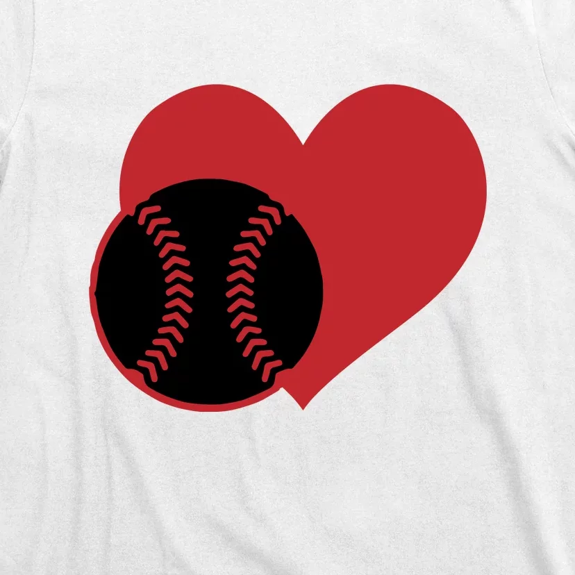 Love Baseball Heart Gift For Fan Baseball Sport Team T-Shirt