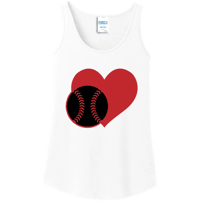 Love Baseball Heart Gift For Fan Baseball Sport Team Ladies Essential Tank