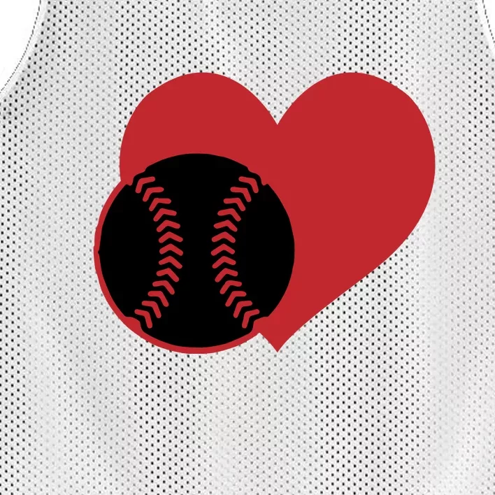 Love Baseball Heart Gift For Fan Baseball Sport Team Mesh Reversible Basketball Jersey Tank