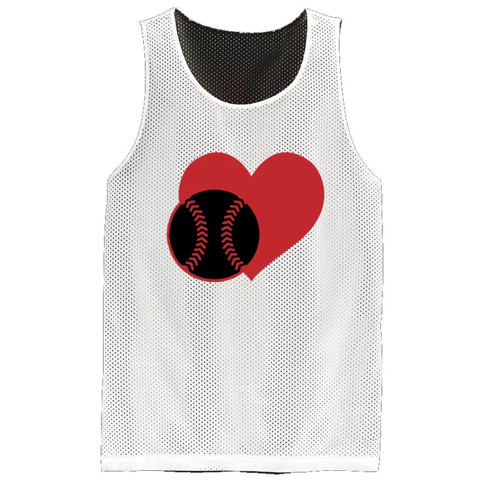 Love Baseball Heart Gift For Fan Baseball Sport Team Mesh Reversible Basketball Jersey Tank