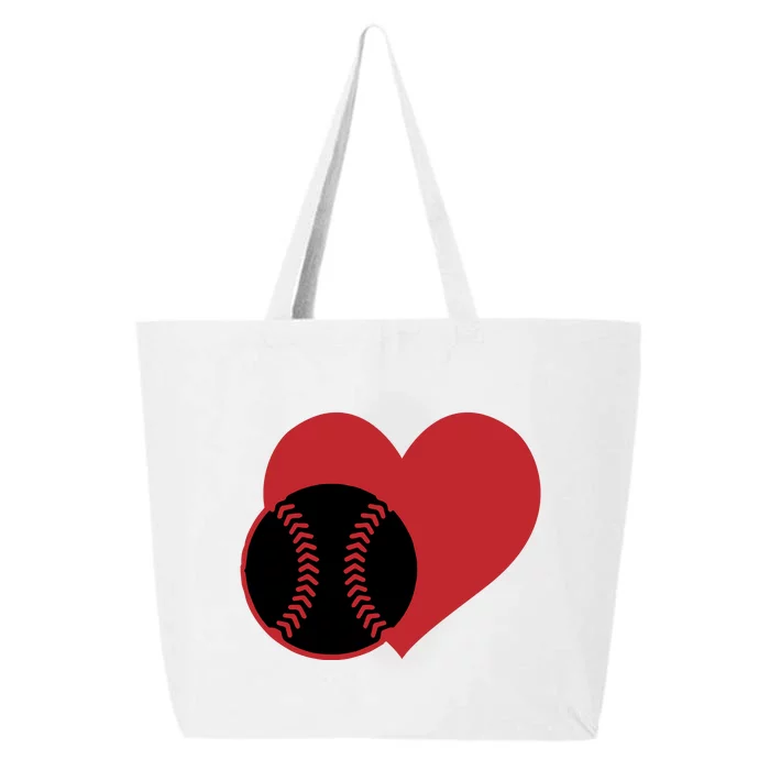 Love Baseball Heart Gift For Fan Baseball Sport Team 25L Jumbo Tote