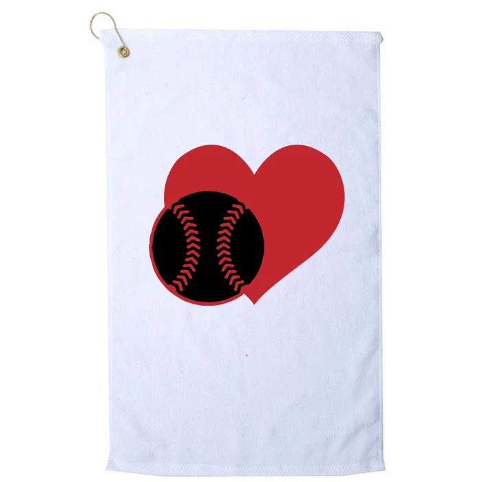 Love Baseball Heart Gift For Fan Baseball Sport Team Platinum Collection Golf Towel