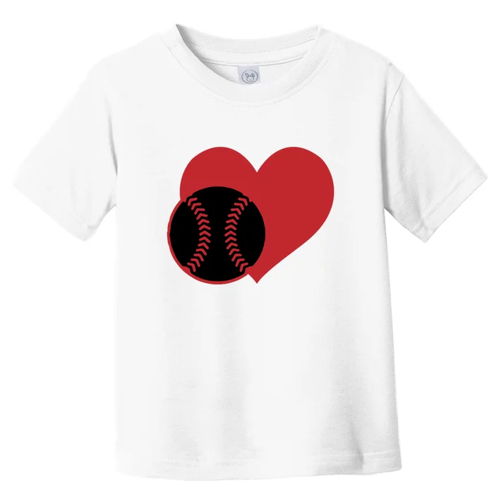 Love Baseball Heart Gift For Fan Baseball Sport Team Toddler T-Shirt