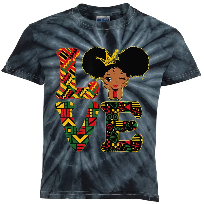 LOVE Black History Month Strong African Kids Tie-Dye T-Shirt