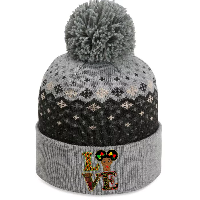 Love Black History Month Strong African Blm Juneteenth Funny Gift The Baniff Cuffed Pom Beanie