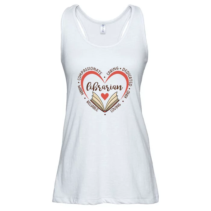 Librarian Books Heart Gift For Reading Books Ladies Essential Flowy Tank