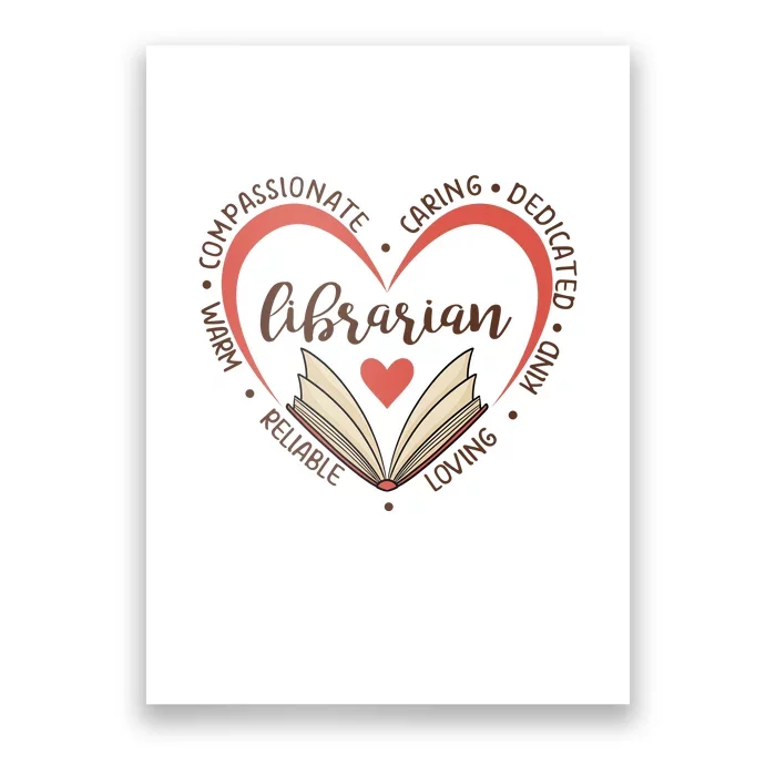 Librarian Books Heart Gift For Reading Books Poster