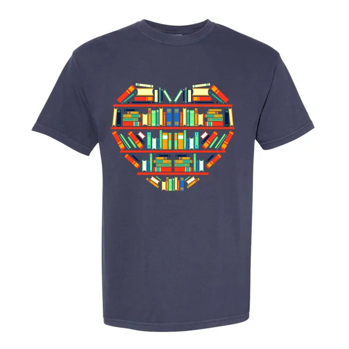 Love Books Heart Garment-Dyed Heavyweight T-Shirt