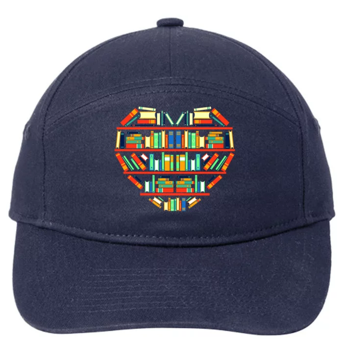 Love Books Heart 7-Panel Snapback Hat