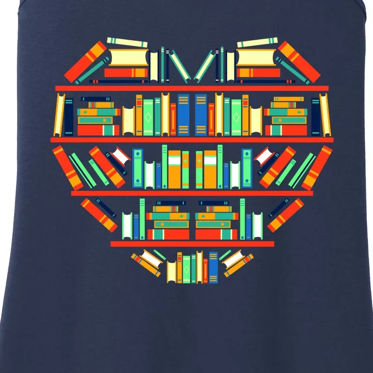 Love Books Heart Ladies Essential Tank