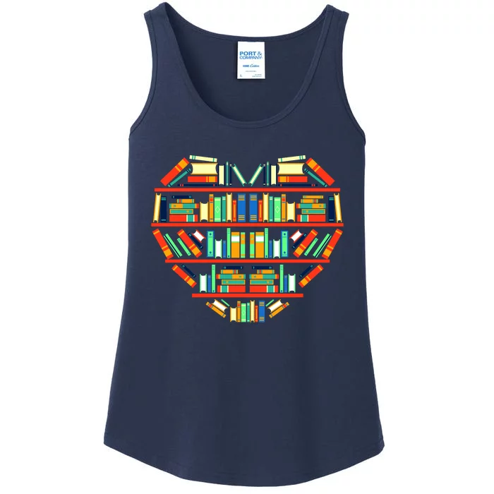 Love Books Heart Ladies Essential Tank