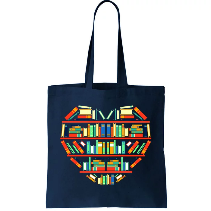 Love Books Heart Tote Bag