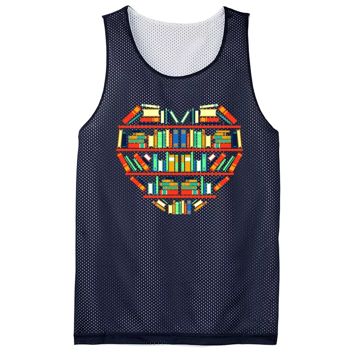 Love Books Heart Mesh Reversible Basketball Jersey Tank