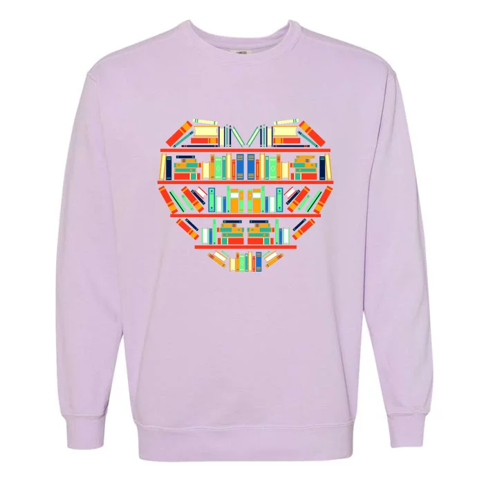 Love Books Heart Garment-Dyed Sweatshirt