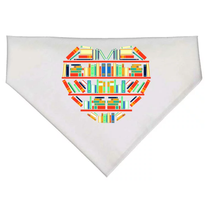 Love Books Heart USA-Made Doggie Bandana